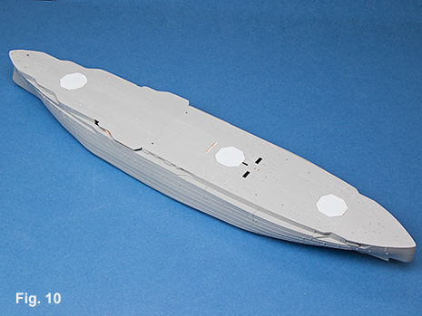 Trumpter USS Texas deck in place