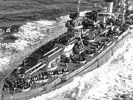 USS Texas as sea 1944