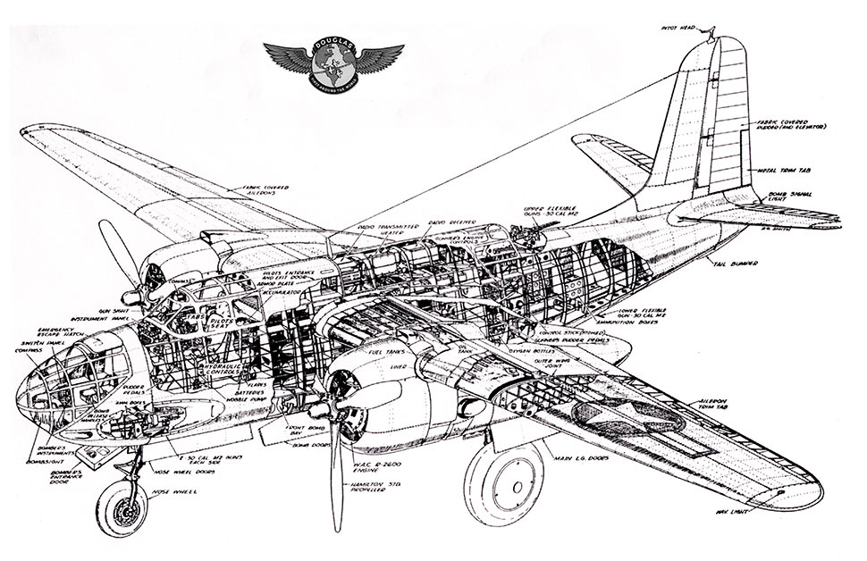 Douglas A-20 cut-away Drawing