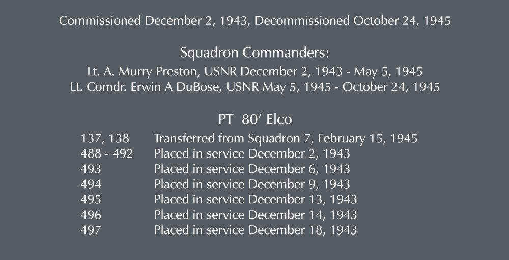 PT Squadron 33 Commanders and PT Boats
